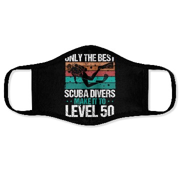 Discover Level 50 Year Old Scuba Diver 50th Birthday Diving Face Masks