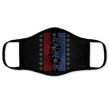 Discover Patriotic Fifty States Red White Blue Face Masks