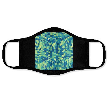 Discover Geometric Hexagon Pattern Blue Yellow Green Face Masks