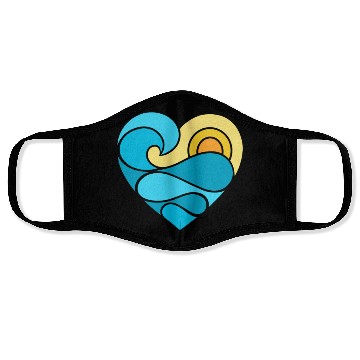 Discover Summer Heart Ocean Face Masks