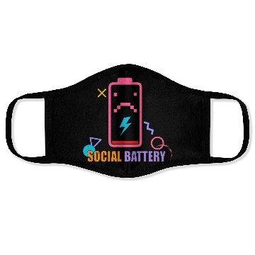 Discover Introverted 90s Style Vibe Social Battery Nineties Face Masks