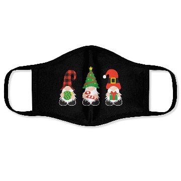 Discover Christmas Gnomes with candy cane, gift Face Masks