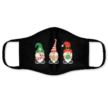 Discover Christmas Gnomes with candy cane, gift Face Masks