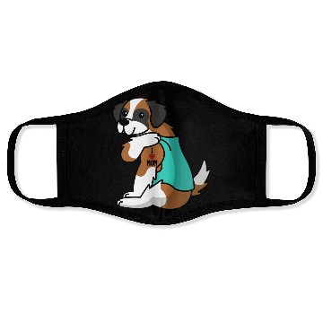 Discover I Love Mom Tattoo Saint Bernard Face Masks