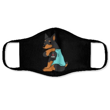 Discover I Love Mom Tattoo Miniature Pinscher Face Masks