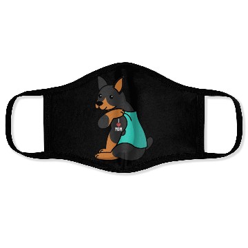 Discover I Love Mom Tattoo Doberman Face Masks