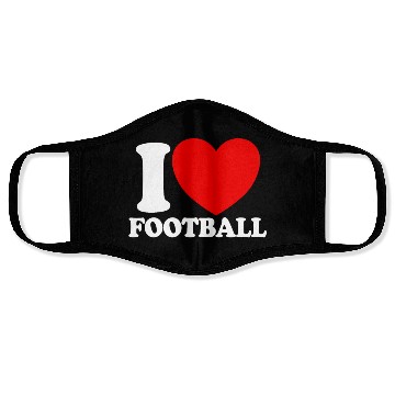 Discover I Love Football Red Heart Football Lover Football Face Masks