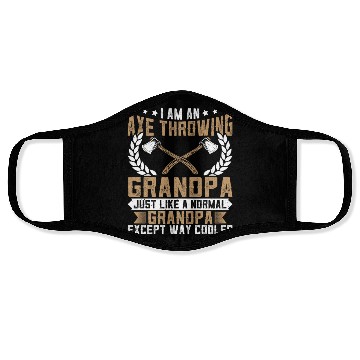 Discover I'm an Axe Throwing Grandpa - Funny Ax Thrower Face Masks