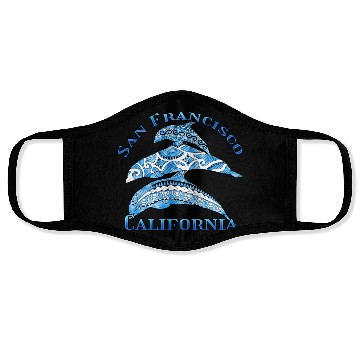 Discover San Francisco California Vacation Tribal Dolphins Face Masks