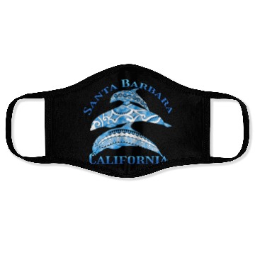 Discover Santa Barbara California Vacation Tribal Dolphins Face Masks