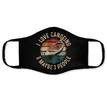 Discover Canoe Canoeing Vintage Retro I Face Masks