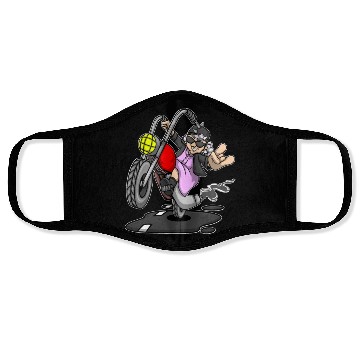 Discover Motorcycle Motorcycling Grandma Motorcyclist Face Masks