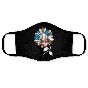 Discover US Leopard Baseball Sunflower Women American Flag Face Masks