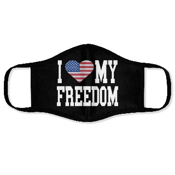 Discover Patriotic American Flag I Heart Freedom, I Love Face Masks