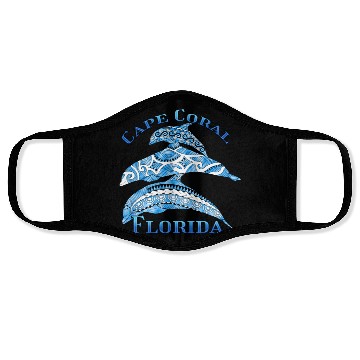 Discover Cape Coral Florida Vacation Tribal Dolphins Face Masks