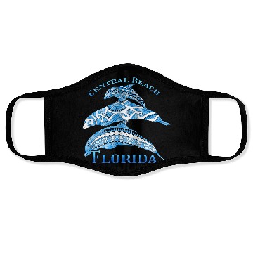 Discover Central Beach Florida Vacation Tribal Dolphins Face Masks
