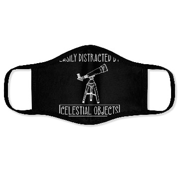 Discover Telescope Lover Celestial Objects Space Astronomer Face Masks