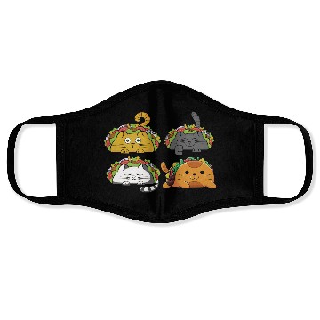 Discover Cute Taco Cats Mexican Taco Lover Face Masks