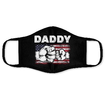 Discover Dad & Son Fist Bump American Daddy US Flag Face Masks