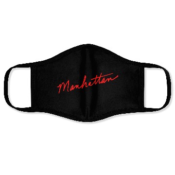 Discover Manhattan handwritten red New York City Face Masks