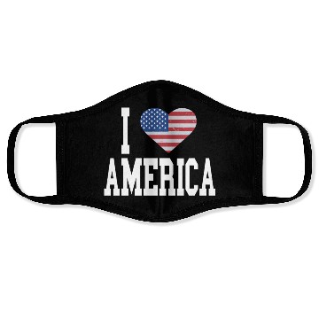 Discover US Flag Proud American I Heart America, I Love Face Masks