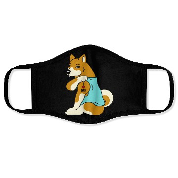 Discover I Love Dad Shiba Inu Face Masks