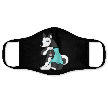 Discover I Love Dad Husky Face Masks