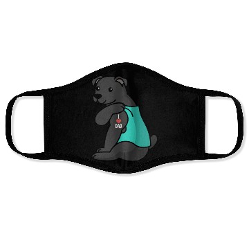 Discover I Love Dad Staffordshire Bull Terrier Face Masks