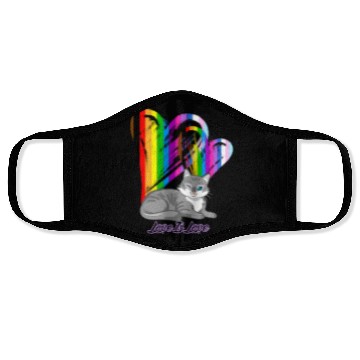 Discover Love Is Love Cat - LGBTQ+ Pet Owner Face Masks