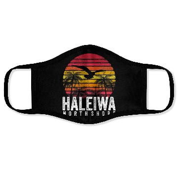 Discover Haleiwa Hawaii HI North Shore Sunset Surf Surfing Face Masks