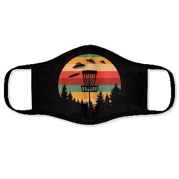 Discover Funny Disc Golf UFO Player Coach Retro Face Masks