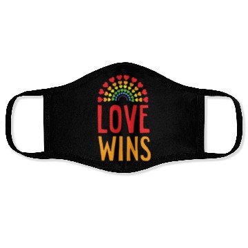 Discover Love wins Rainbow pride LGBTQ pocket size design Face Masks