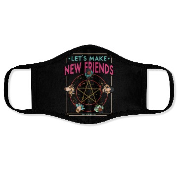 Discover Let's Make New Friends, Retro Occult Wiccan Face Masks