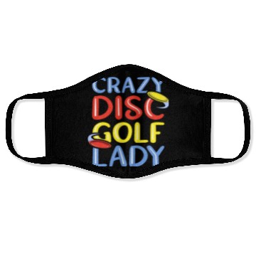 Discover Crazy Disc Golf Lady Disc Golfer Face Masks