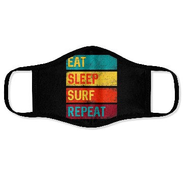 Discover Surfing Gift Eat Sleep Surf Repeat Face Masks