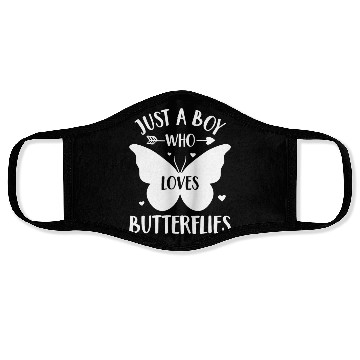 Discover Just a Boy Who Loves Butterflies Butterfly Lover Face Masks