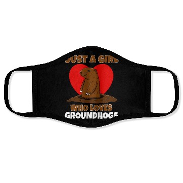 Discover Just A Girl Who Loves Groundhog Face Masks
