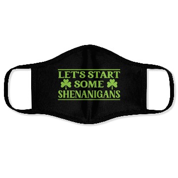 Discover Let's Start Some Shenanigans Irish Ireland Gaelic Face Masks