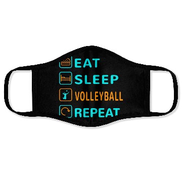 Discover Eat. Sleep. Volleyball. Repeat Design Face Masks