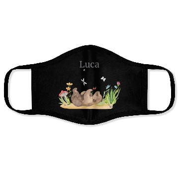 Discover Waldtier Bear Flowers Name Luca Face Masks