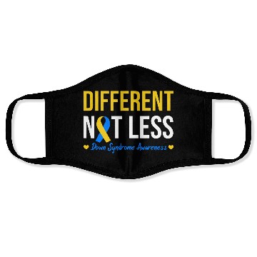 Discover Different Not Less World Down Syndrome Awareness Face Masks