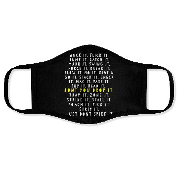 Discover Ultimate frisbee game language Frowler Disc Golf Face Masks