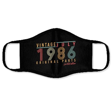 Discover Retro 1986 July Face Masks