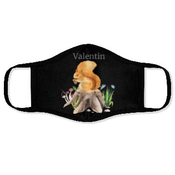 Discover Forest Animal Squirrel Flowers Name Valentine Face Masks