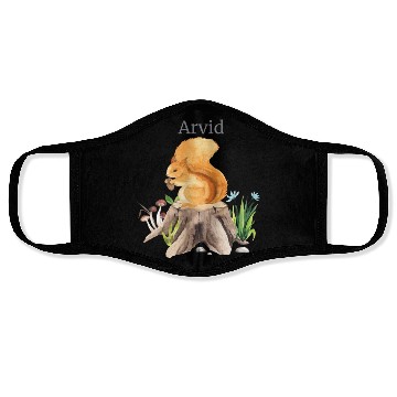 Discover Forest Animal Squirrel Flowers Name Arvid Face Masks