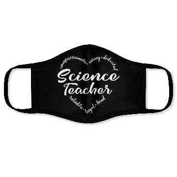 Discover Science teacher with heart design Face Masks