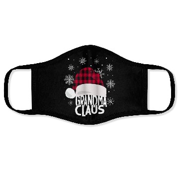 Discover Womens Grandma Claus Christmas Buffalo Plaid Face Masks