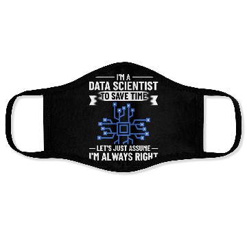 Discover Data Scientist Analyst Statistic Beginner Science Face Masks