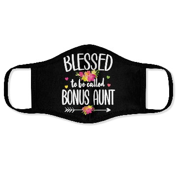 Discover Blessed Bonus Aunt Proud Step Auntie Gifts Face Masks
