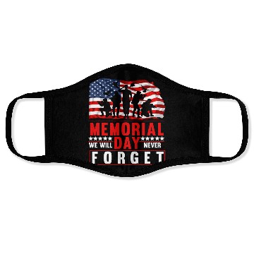 Discover Memorial Day American Flag Soldiers Patriotic US Face Masks